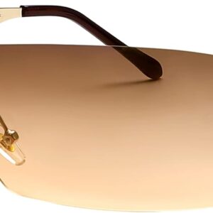 Rimless Y2k Sunglasses For Women Men Rectangle Vintage glasses Fashion Flame Metal Sunglass Frameless Retro Eyewear