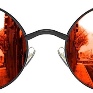 ROCKNIGHT Gothic Steampunk Round Polarized UV400 Protection Sunglasses Unisex Street Outdoor 48mm