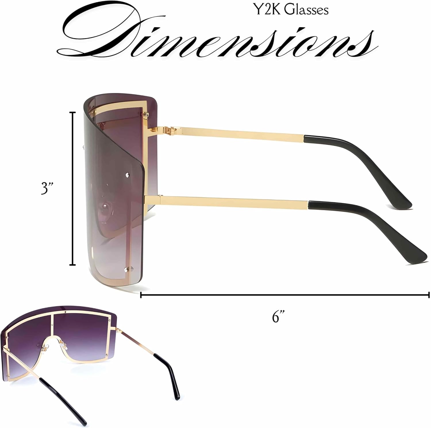 SC Sapphire Gorgeous Skin Collection Oversized Gradient Shield Sunglasses \u2013 UV400 Protection, Futuristic Full-Coverage Design - Image 3