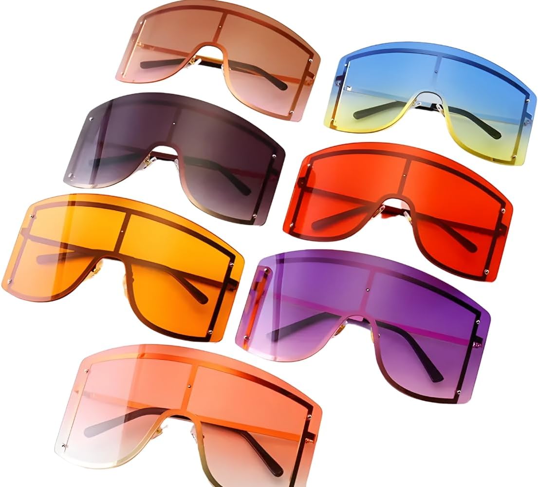 SC Sapphire Gorgeous Skin Collection Oversized Gradient Shield Sunglasses \u2013 UV400 Protection, Futuristic Full-Coverage Design - Image 2