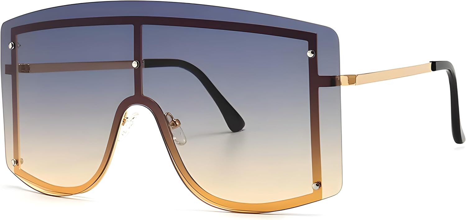 SC Sapphire Gorgeous Skin Collection Oversized Gradient Shield Sunglasses \u2013 UV400 Protection, Futuristic Full-Coverage Design - Image 5
