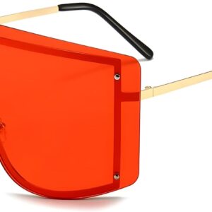 SC Sapphire Gorgeous Skin Collection Oversized Gradient Shield Sunglasses \u2013 UV400 Protection, Futuristic Full-Coverage Design