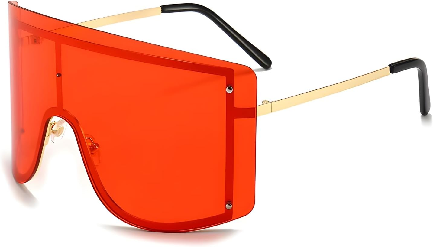 SC Sapphire Gorgeous Skin Collection Oversized Gradient Shield Sunglasses \u2013 UV400 Protection, Futuristic Full-Coverage Design