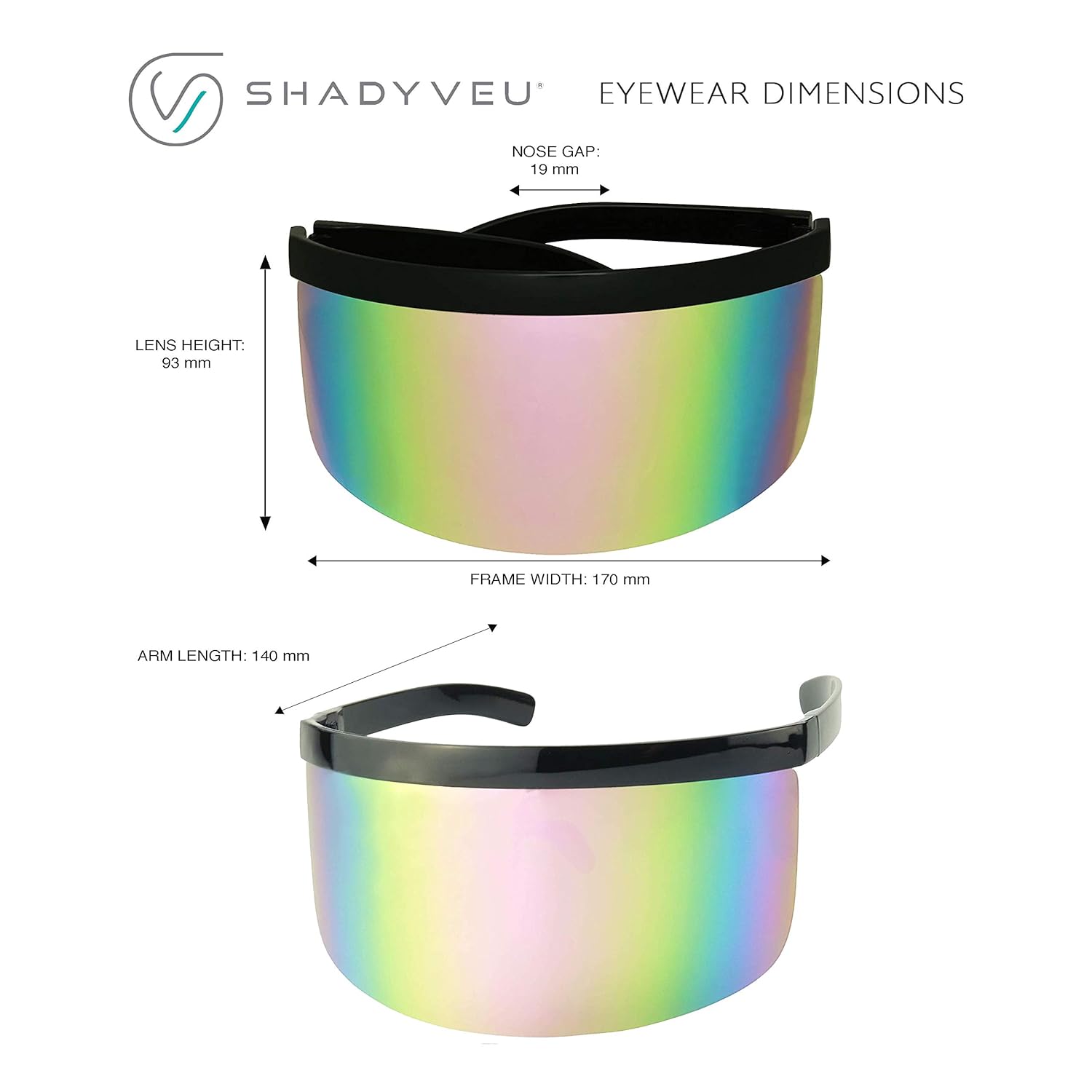 ShadyVEU Full Face Shield Visor Sport Mirror Wrap Around Galactic UV400 Shield Coverage Sunglasses (Black Frame\/Pink Lens) - Image 5