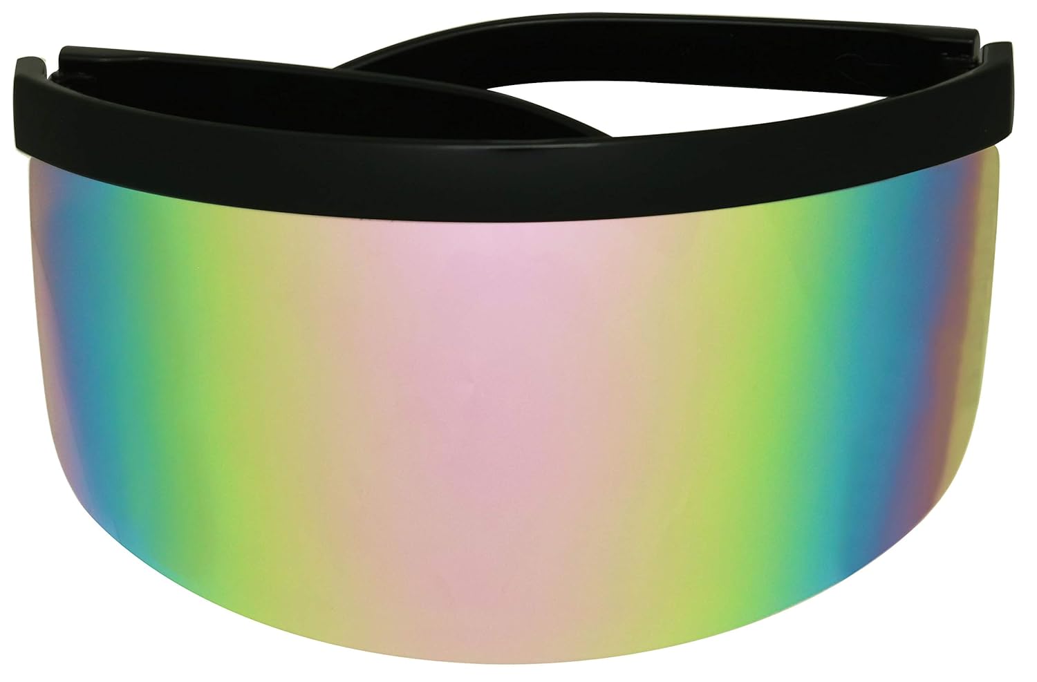 ShadyVEU Full Face Shield Visor Sport Mirror Wrap Around Galactic UV400 Shield Coverage Sunglasses (Black Frame\/Pink Lens) - Image 2