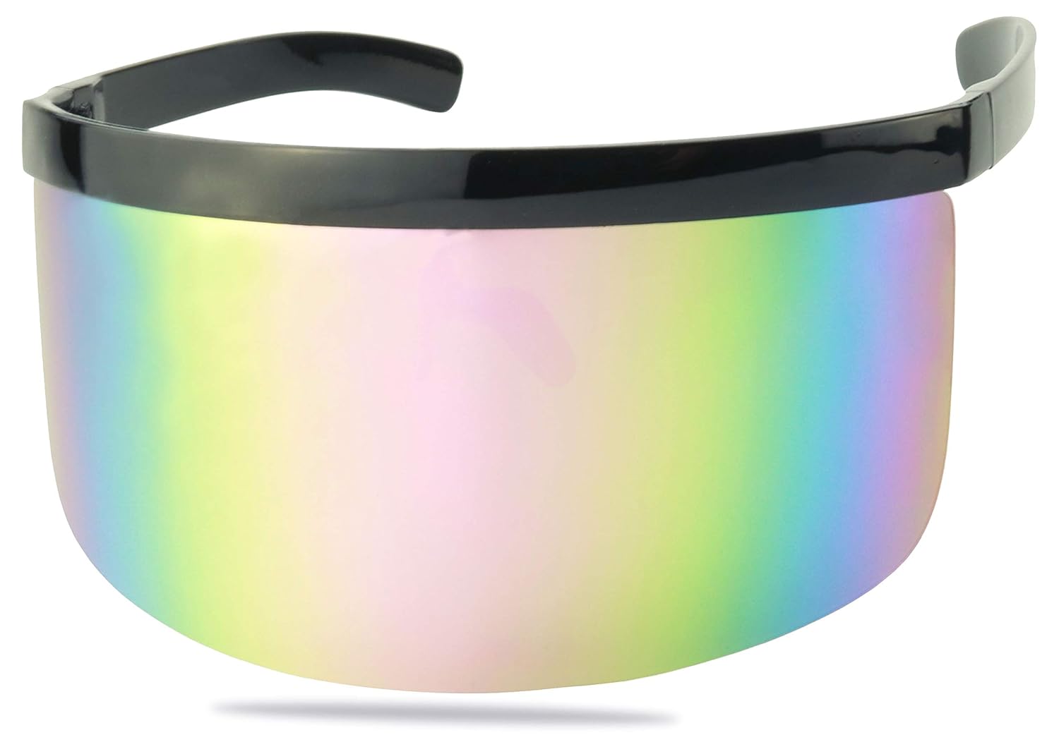 ShadyVEU Full Face Shield Visor Sport Mirror Wrap Around Galactic UV400 Shield Coverage Sunglasses (Black Frame\/Pink Lens)
