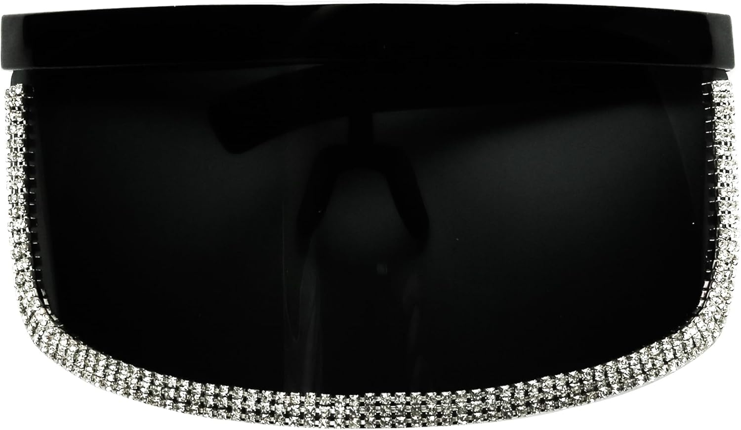ShadyVEU Futuristic Sunglasses UV Protection Visor Monoblock Face Shield Oversize Frame with Rhinestone Fashion Shades - Image 3