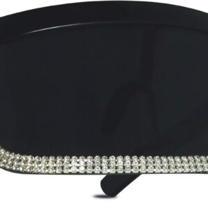ShadyVEU Futuristic Sunglasses UV Protection Visor Monoblock Face Shield Oversize Frame with Rhinestone Fashion Shades