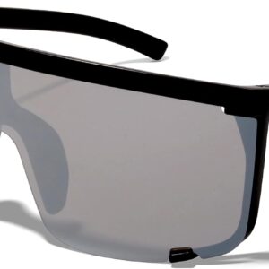 ShadyVEU Oversized Flat Top UV400 Sports Mono Mirrored UV400 Mens Womens Sunglasses