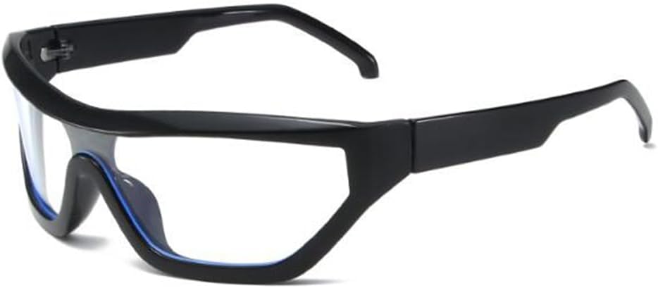 SLCHJXS Y2K Futuristic Sunglasses Cool Oval Wrap Around Sports Sunglasses for Women Men