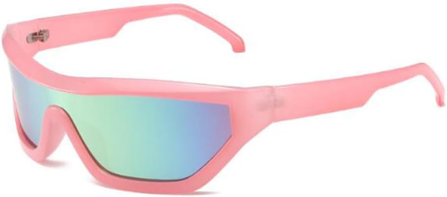 SLCHJXS Y2K Futuristic Sunglasses Cool Oval Wrap Around Sports Sunglasses for Women Men