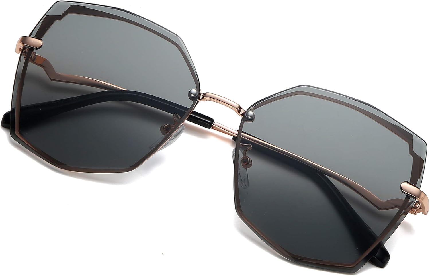 S.NOTIO Sunglasses for Women trendy Polygon Oversized Fashion Designer Style Gradient UV400 octagon Lens Metal Frame - Image 9