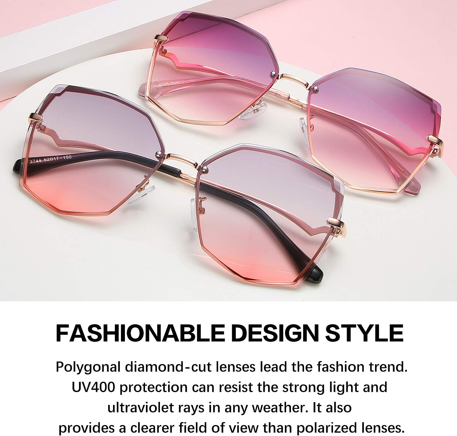S.NOTIO Sunglasses for Women trendy Polygon Oversized Fashion Designer Style Gradient UV400 octagon Lens Metal Frame - Image 8
