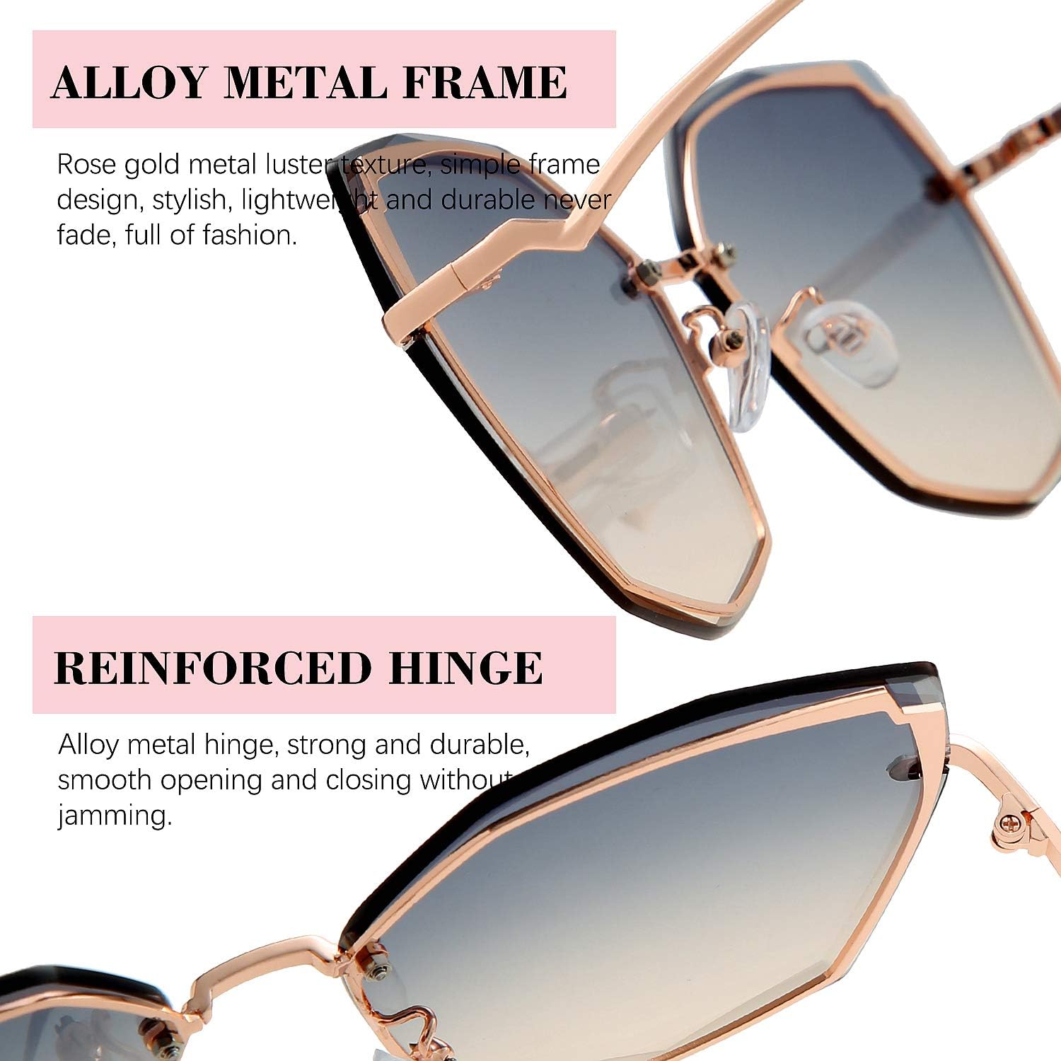 S.NOTIO Sunglasses for Women trendy Polygon Oversized Fashion Designer Style Gradient UV400 octagon Lens Metal Frame - Image 6