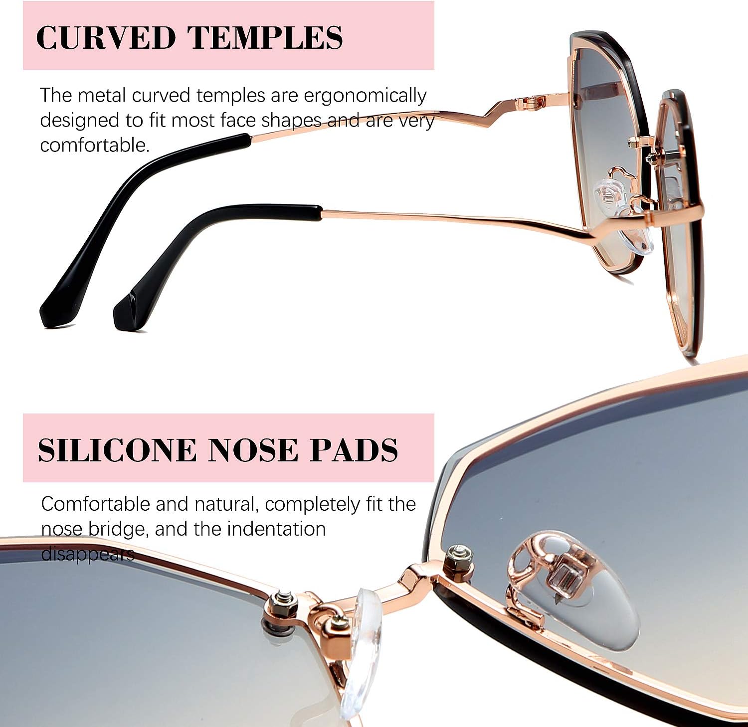 S.NOTIO Sunglasses for Women trendy Polygon Oversized Fashion Designer Style Gradient UV400 octagon Lens Metal Frame - Image 7