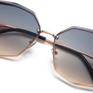 S.NOTIO Sunglasses for Women trendy Polygon Oversized Fashion Designer Style Gradient UV400 octagon Lens Metal Frame