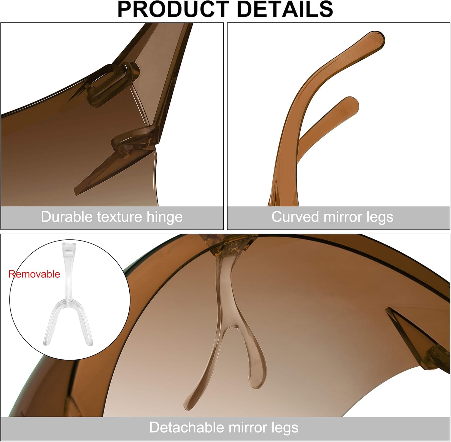 STORYCOAST Oversized Safety Protective Face Shields Goggles Sunglasses Women/Men (Anti-Fog/Anti-Spray) (Gradient Brown, 6.10) - Image 4