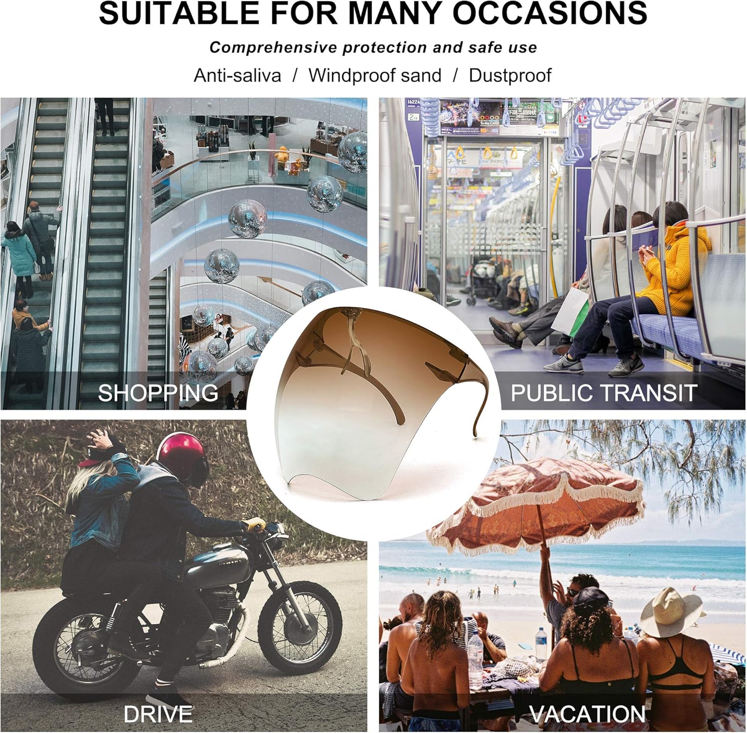 STORYCOAST Oversized Safety Protective Face Shields Goggles Sunglasses Women/Men (Anti-Fog/Anti-Spray) (Gradient Brown, 6.10) - Image 5