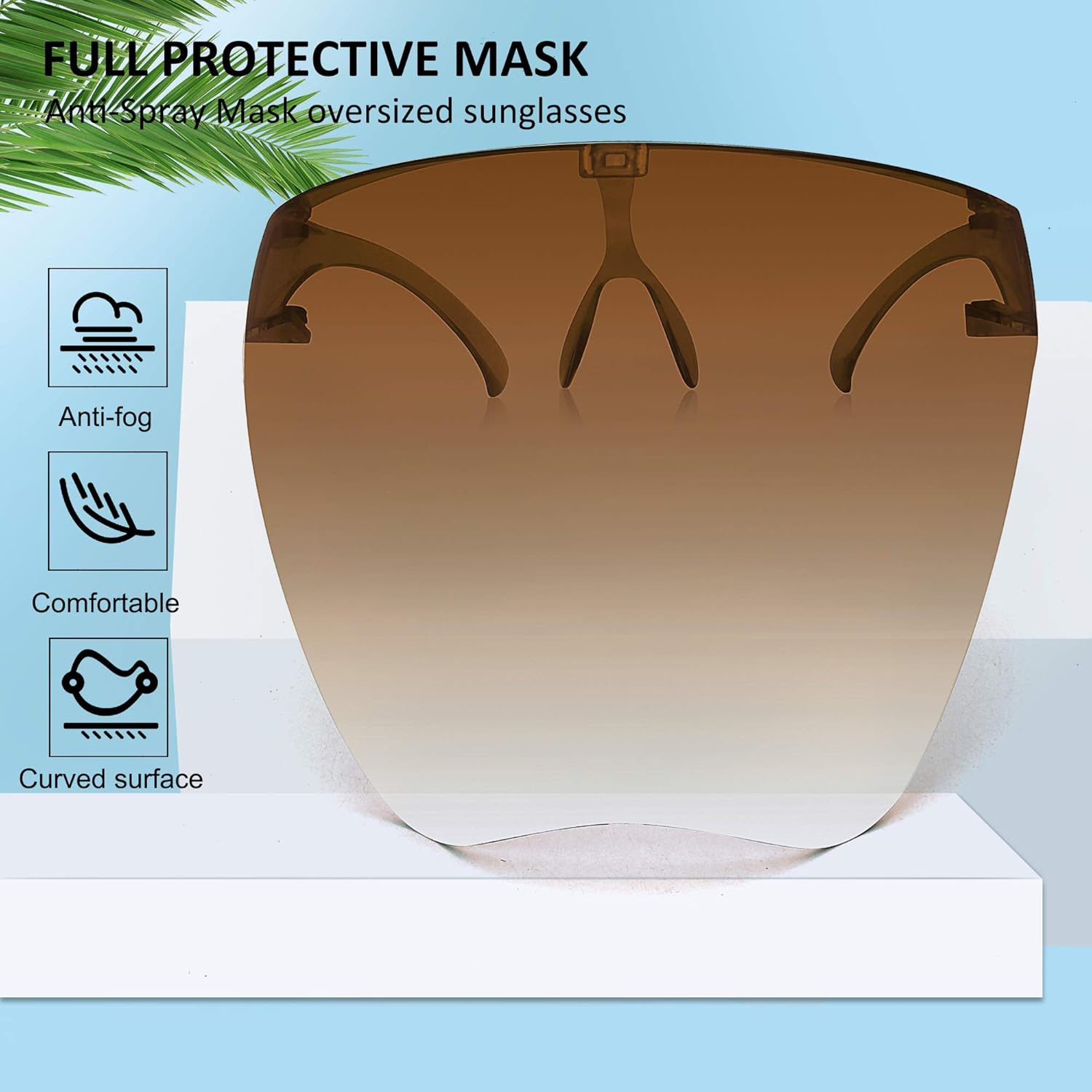 STORYCOAST Oversized Safety Protective Face Shields Goggles Sunglasses Women/Men (Anti-Fog/Anti-Spray) (Gradient Brown, 6.10) - Image 2