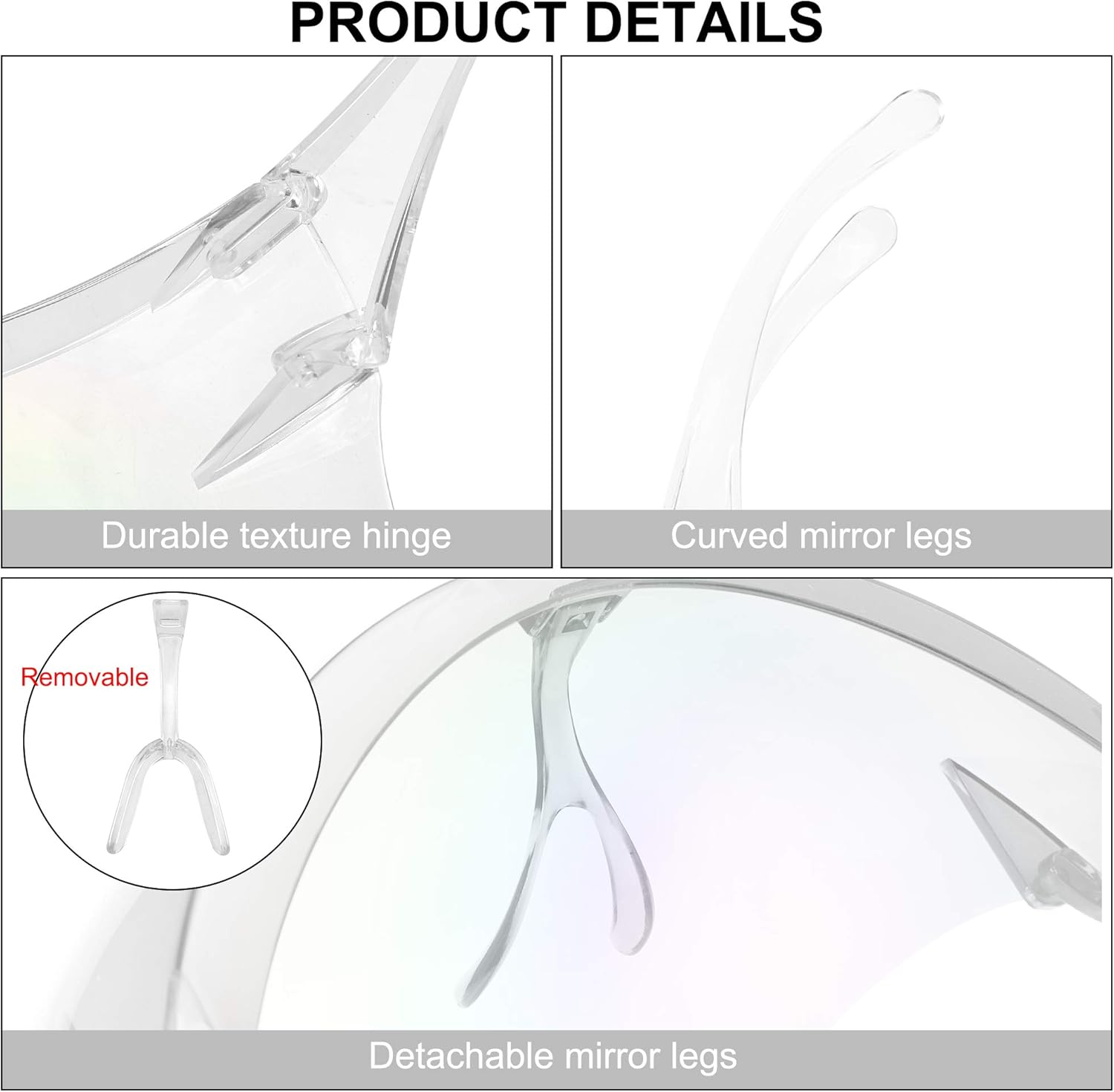 STORYCOAST Oversized Safety Protective Face Shields Goggles Sunglasses Women/Men (Anti-Fog/Anti-Spray) (Multicolor Mirror, 6.10) - Image 4