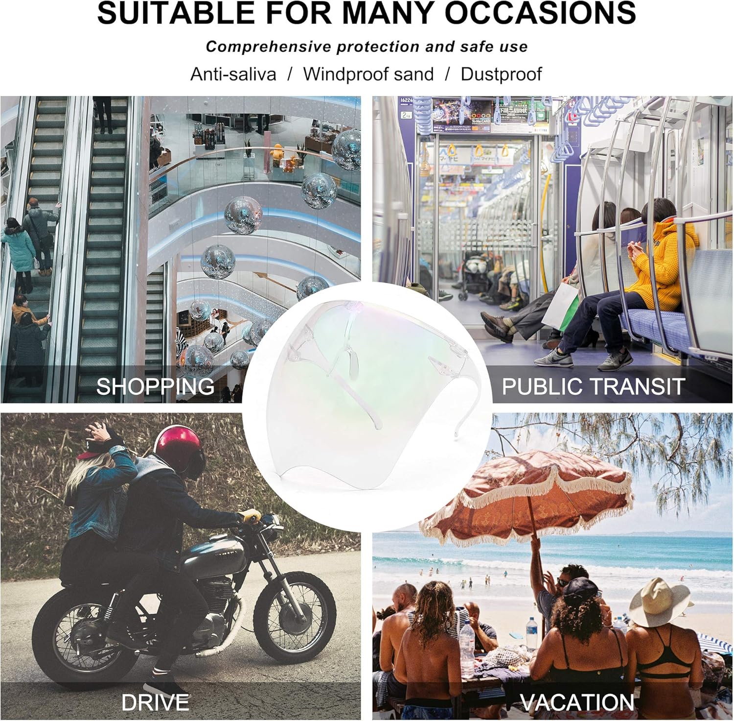 STORYCOAST Oversized Safety Protective Face Shields Goggles Sunglasses Women/Men (Anti-Fog/Anti-Spray) (Multicolor Mirror, 6.10) - Image 5