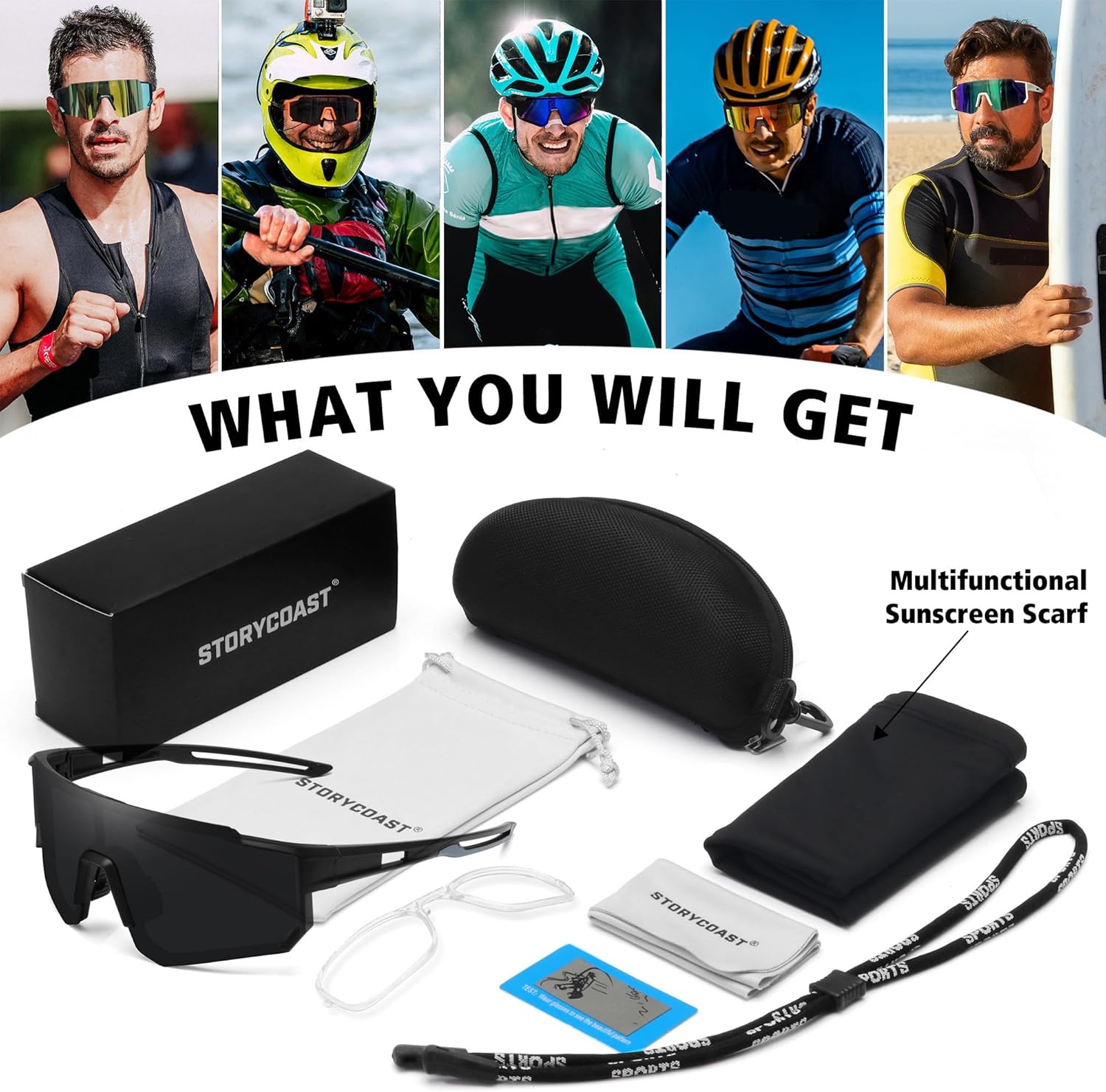 STORYCOAST Polarized Sports Sunglasses for Men Women,Driving Fishing Cycling Mountain Bike Sunglasses UV400 Protection - Image 7