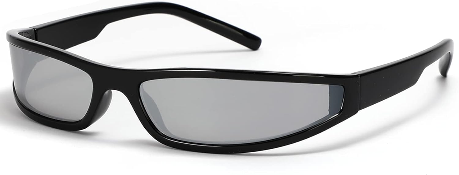 TIGA VINTA Futuristic Wrap Around Sunglasses Men Women Trendy Narrow Sqaure Frame Gangster Style Shades Eyewear - Image 8