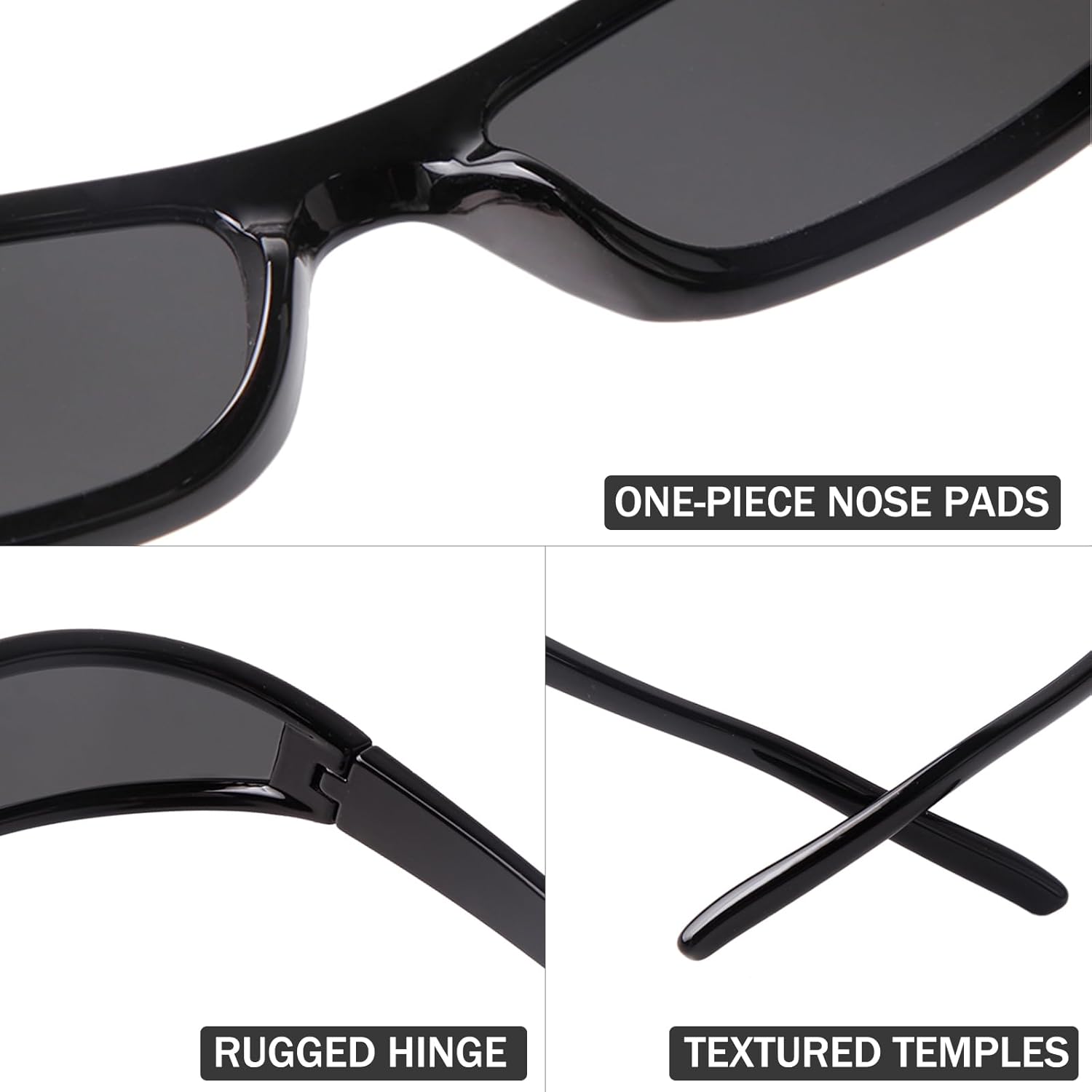 TIGA VINTA Futuristic Wrap Around Sunglasses Men Women Trendy Narrow Sqaure Frame Gangster Style Shades Eyewear - Image 4