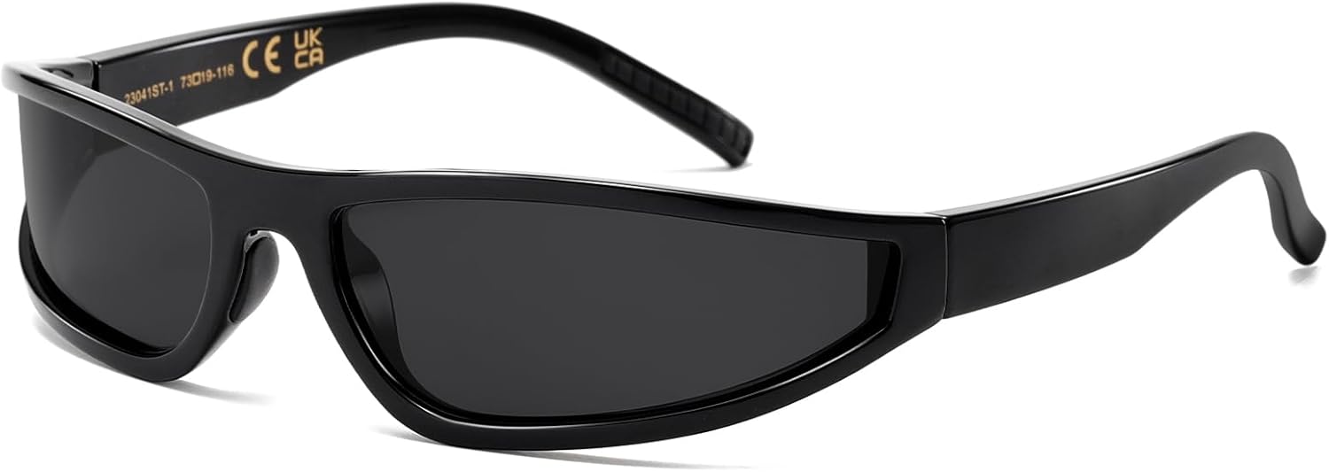 TIGA VINTA Futuristic Wrap Around Sunglasses Men Women Trendy Narrow Sqaure Frame Gangster Style Shades Eyewear - Image 9