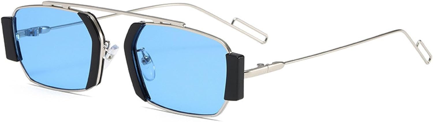 TVTBBVV Punk Sunglasses for Women Men Vintage Small Polygonal Alloy Frame Uv400 Futuristic Streetwear - Image 12