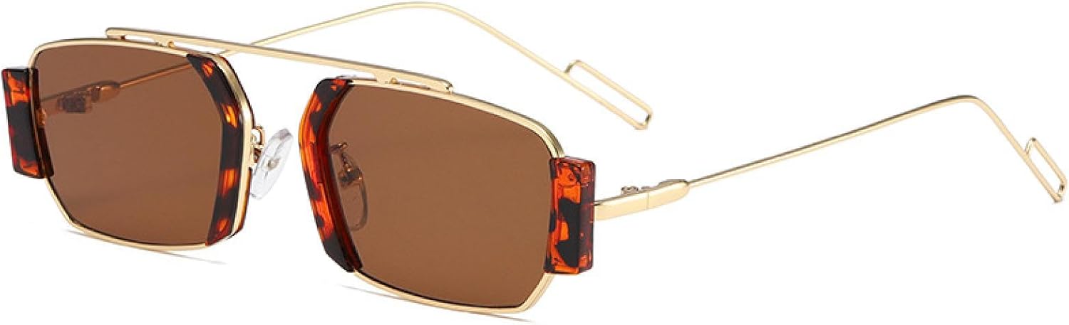 TVTBBVV Punk Sunglasses for Women Men Vintage Small Polygonal Alloy Frame Uv400 Futuristic Streetwear - Image 8