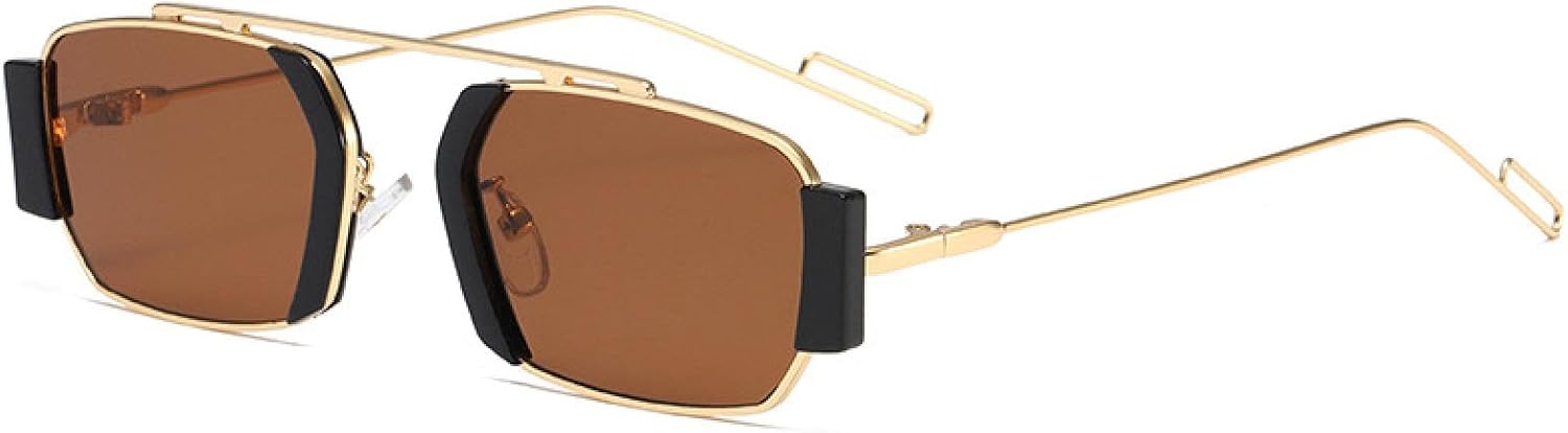 TVTBBVV Punk Sunglasses for Women Men Vintage Small Polygonal Alloy Frame Uv400 Futuristic Streetwear - Image 14