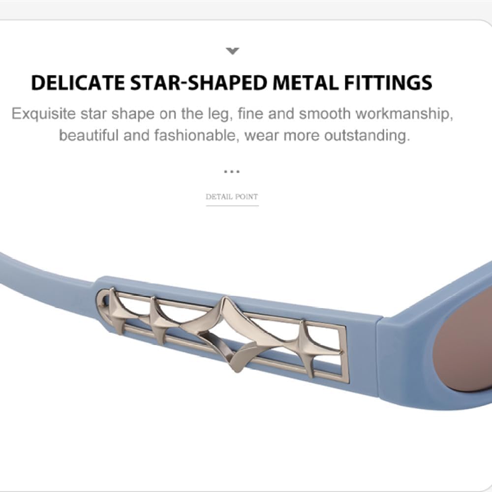 TYUVIVO Small Frame Cat Eye Sunglasses Women Luxury Sun Glasses Men Futuristic Sunglass Star Shades - Image 5