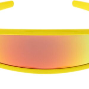zeroUV - Futuristic Narrow Cyclops Color Mirrored Lens Visor Sunglasses