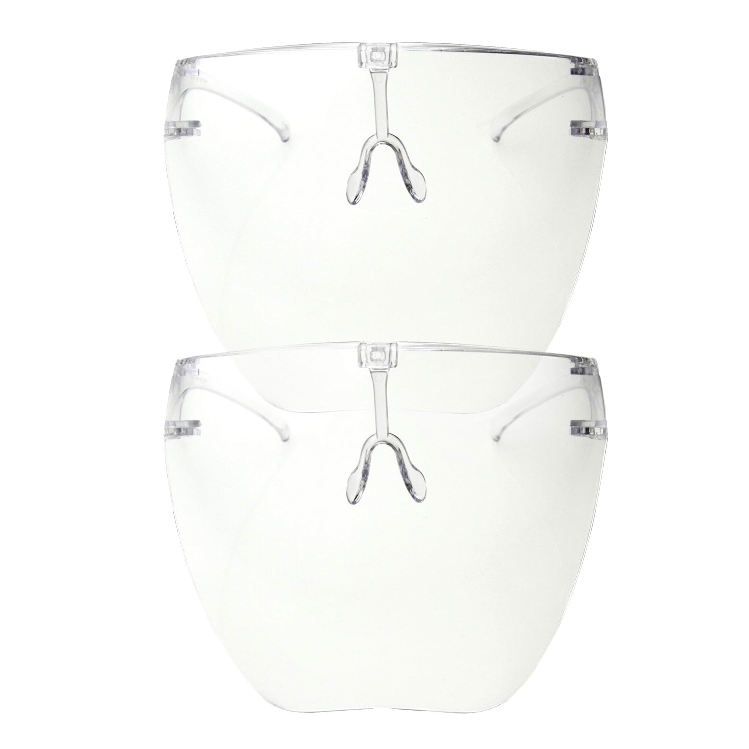 zeroUV - Protective Face Shield Full Cover Visor Glasses\/Sunglasses (Anti-Fog\/Blue Light Filter) (Clear\/Clear) 2-Pack