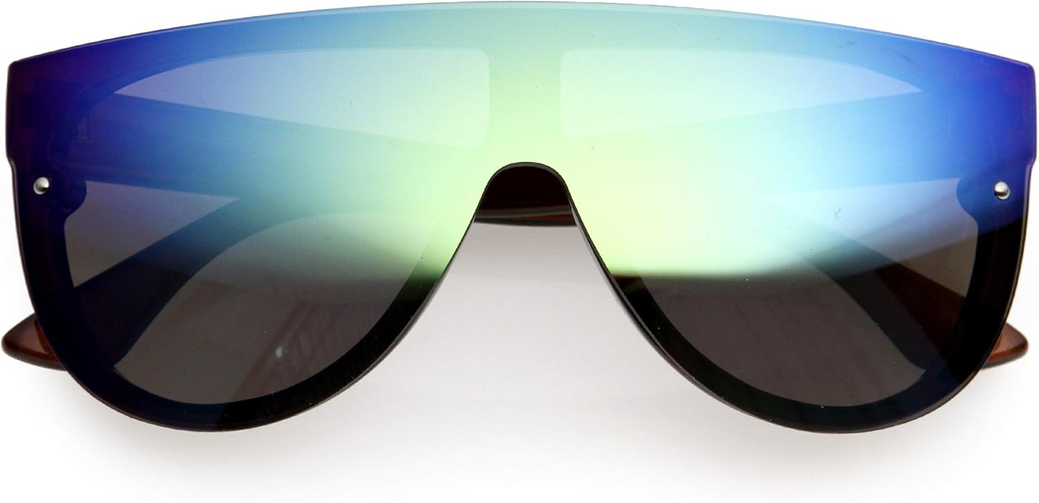 zeroUV 80s Baseball Sunglasses, Mirrored Men Sports Glasses, Women Goggles for Cycling, Wraparound Visor Shield - Image 6