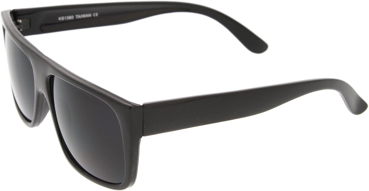zeroUV Retro Flat Top Wide Temple Eazy E Style Rectangle Sunglasses 57mm - Image 3