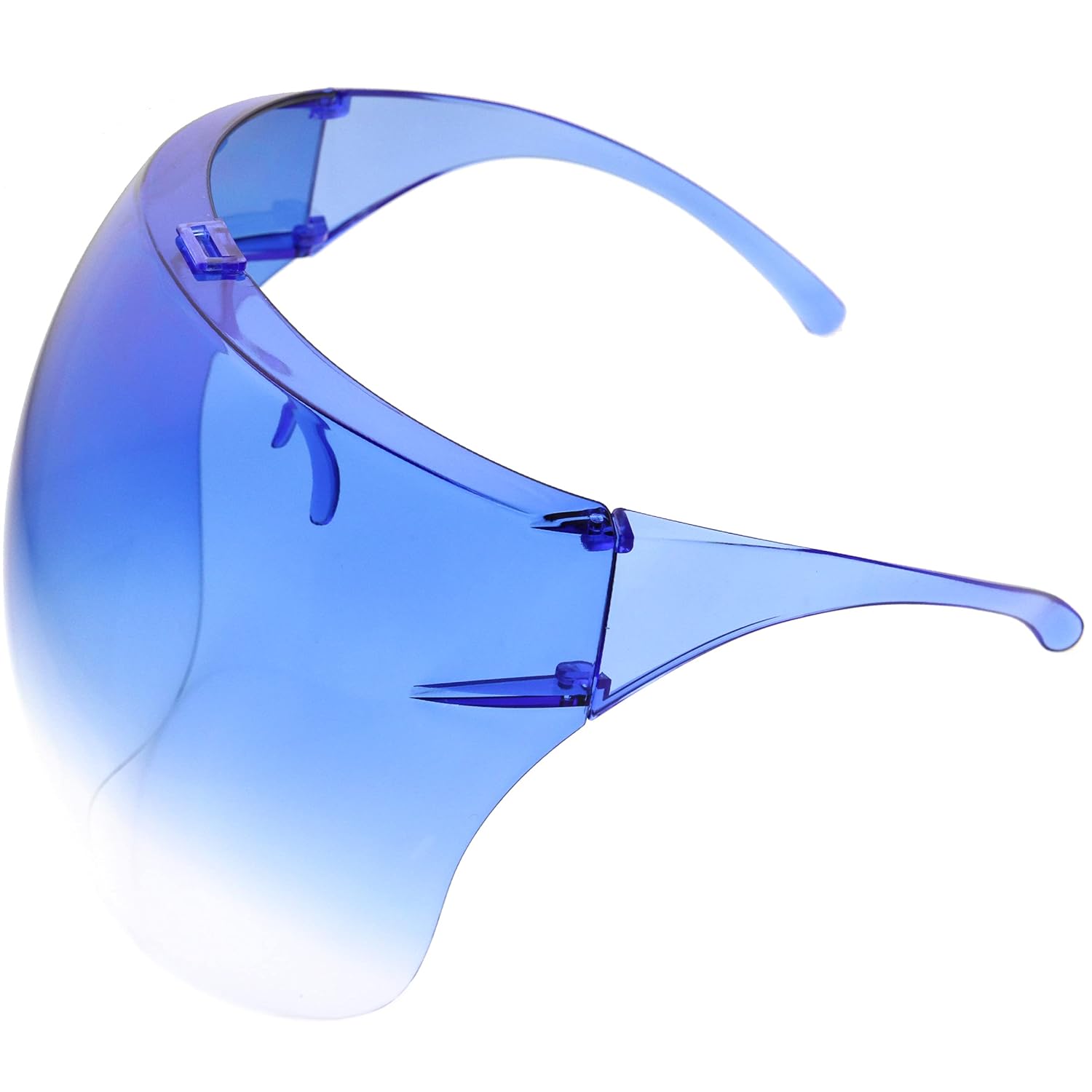 zeroUV Tinted\/Ombre Face Shield Full Cover Visor Glasses\/Sunglasses (Anti-Fog\/Blue Light Filter) Lapis\/Fade - Image 3